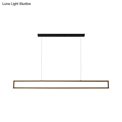 DecorBites™ Oversized LED Island Pendant Light - Rectangular Aluminum Black Ceiling Lamp in Warm/White/Natural Light