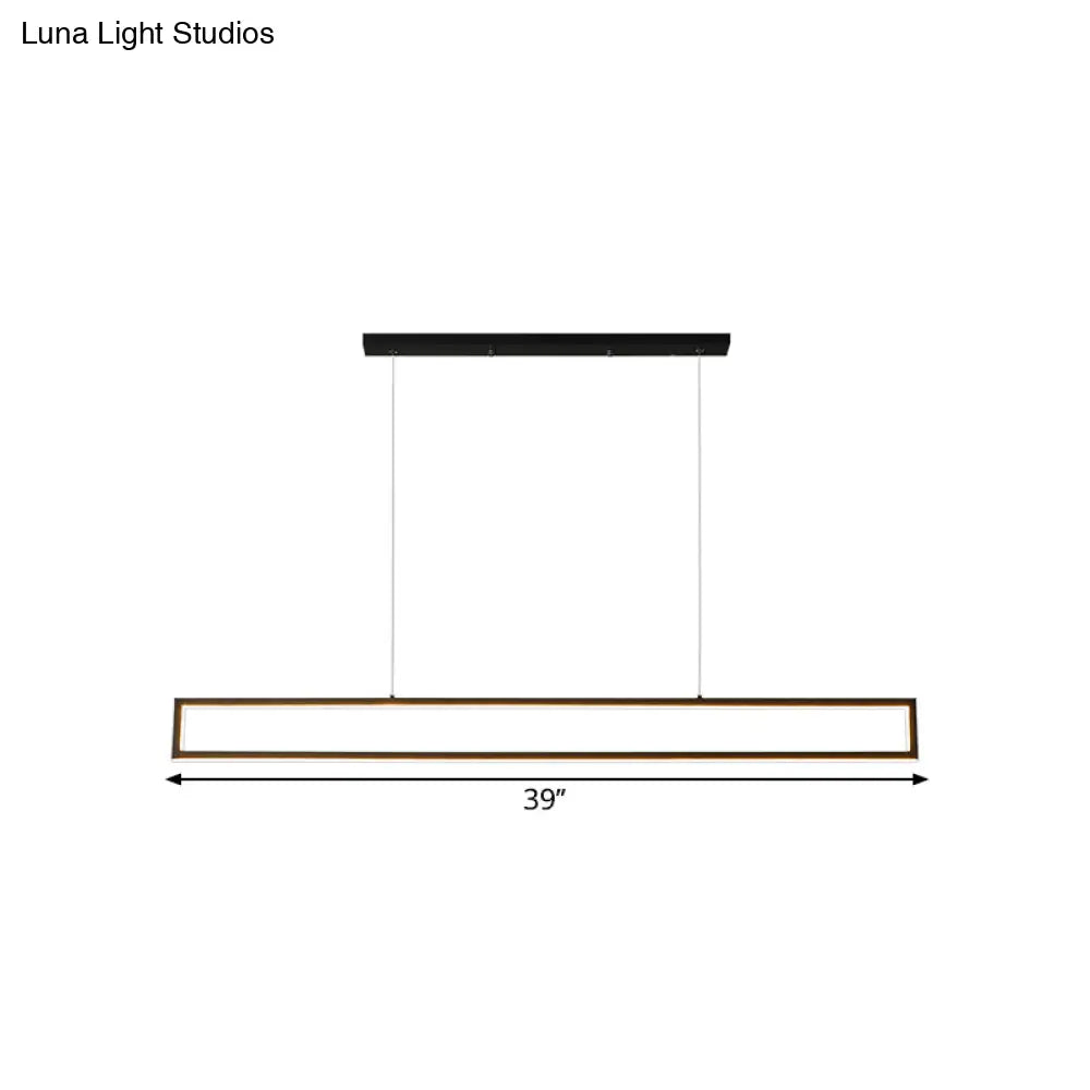 DecorBites™ Oversized LED Island Pendant Light - Rectangular Aluminum Black Ceiling Lamp in Warm/White/Natural Light