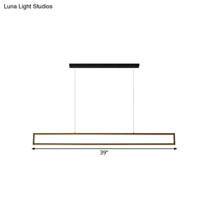 DecorBites™ Oversized LED Island Pendant Light - Rectangular Aluminum Black Ceiling Lamp in Warm/White/Natural Light