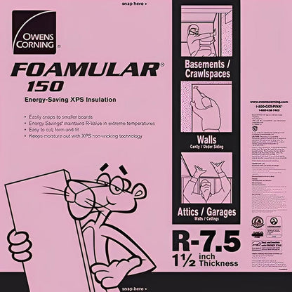 Owens Corning FOAMULAR 150 XPS 4ft x 8ft Insulation Board - All Sizes