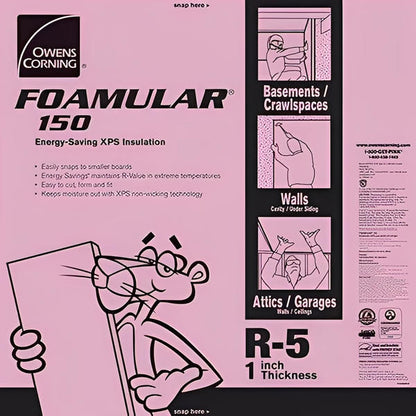 Owens Corning FOAMULAR 150 XPS 4ft x 8ft Insulation Board - All Sizes