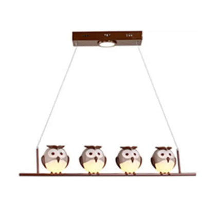 DecorBites™ Owl Metal Pendant Light: Animal Chandelier for Living Room & Child Bedroom