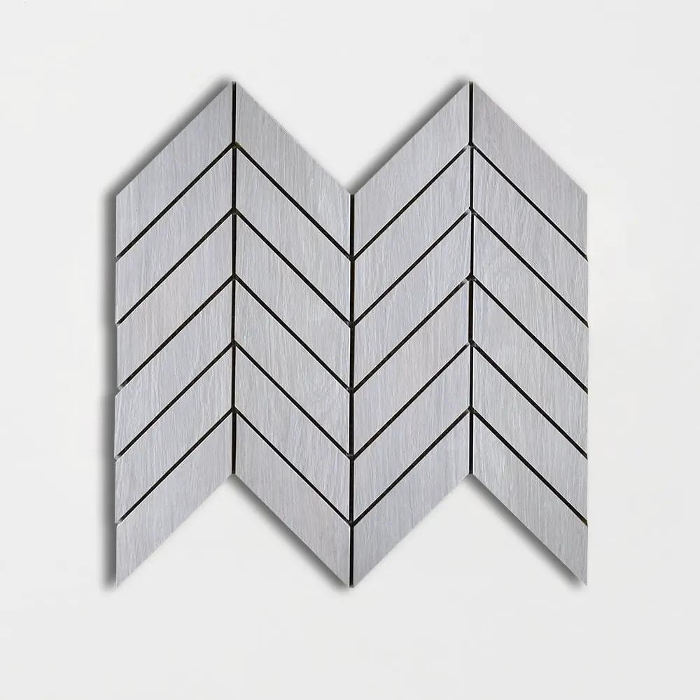 Oxford Gris Matte Chevron Wood Look Porcelain Mosaics 17x7 3/4
