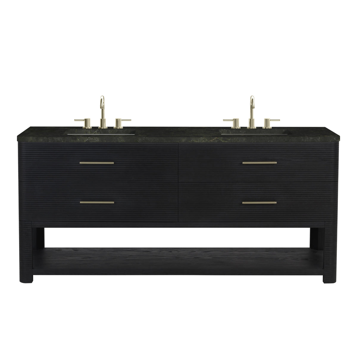 James Martin Lucian 72" Double Bathroom Vanity, Carbon Oak