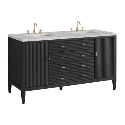 James Martin Myrrin 60" Double Bathroom Vanity, Carbon Oak