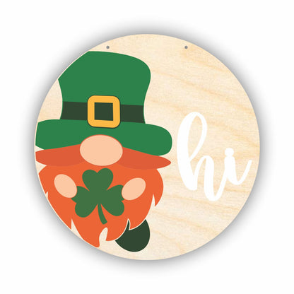 Unfinished Wood St Patrick's Day Gnome Door Sign Kit | Wood Craft Cutouts | 1/4" Thick |