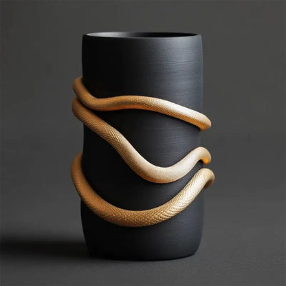 Pagoda black snake pattern tiered box living room decor