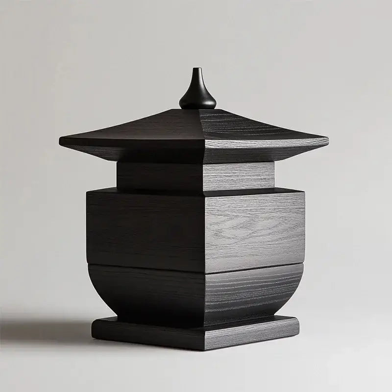 Pagoda black snake pattern tiered box living room decor