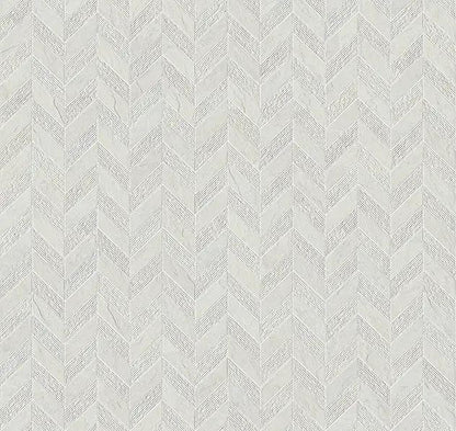 Essence Montauk White Mosaic Chevron 3d Slate Look Porcelain Tiles 7.44x10