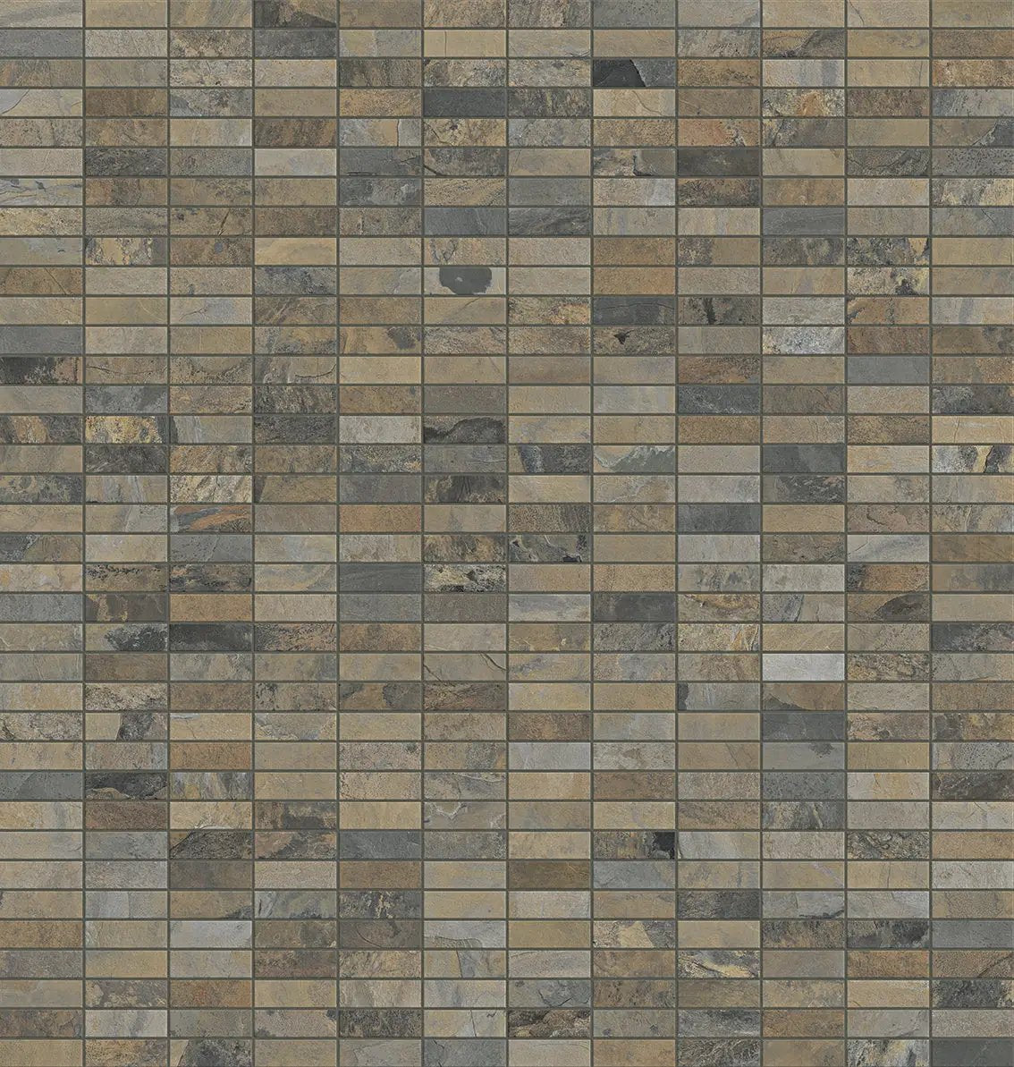 Essence Rustic Gold Mosaic H Slate Look Porcelain Tiles 12x12
