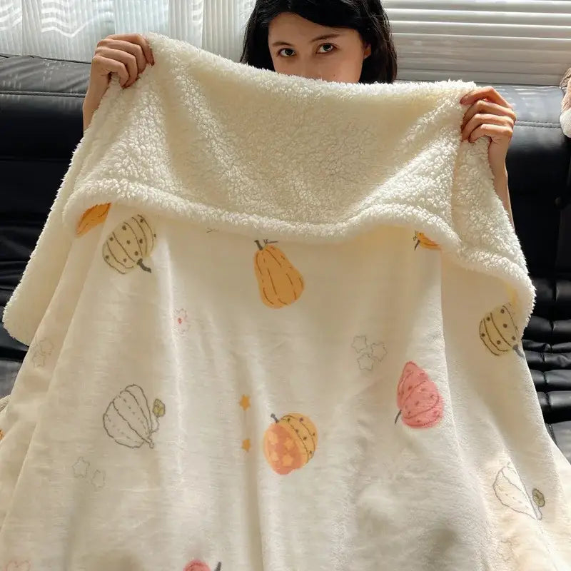 Panda pattern white cozy fleece blanket bedroom throw