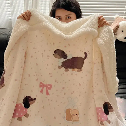 Panda pattern white cozy fleece blanket bedroom throw