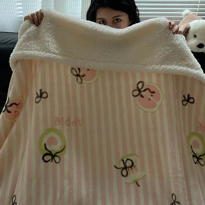 Panda pattern white cozy fleece blanket bedroom throw