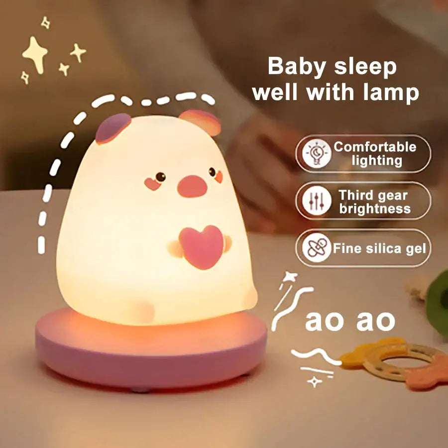 Panda white & black kids animal silicone night light bedroom decor