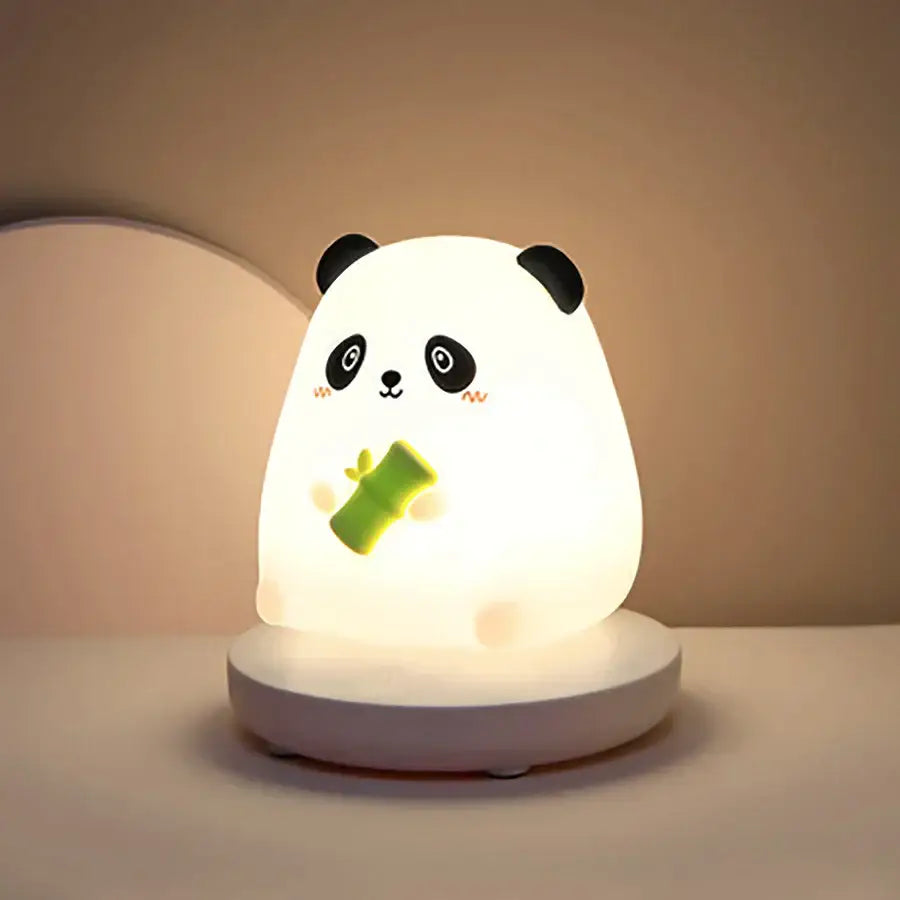 Panda white & black kids animal silicone night light bedroom decor