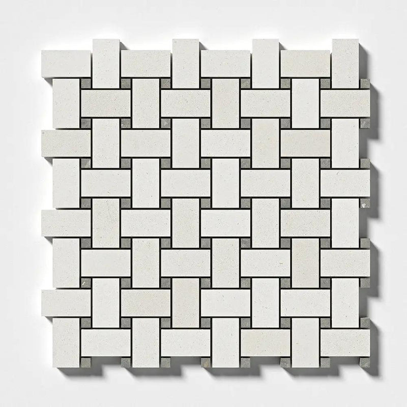 Paris Honed Basket Weave Limestone Mosaics 12x12