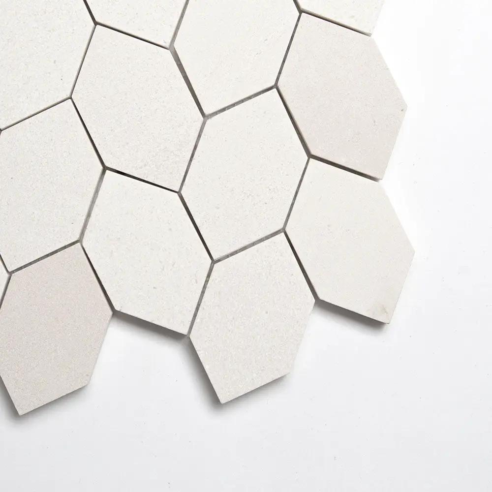 Paris Honed Picket Leaf Marble Mosaics 11 13/16x13 9/16