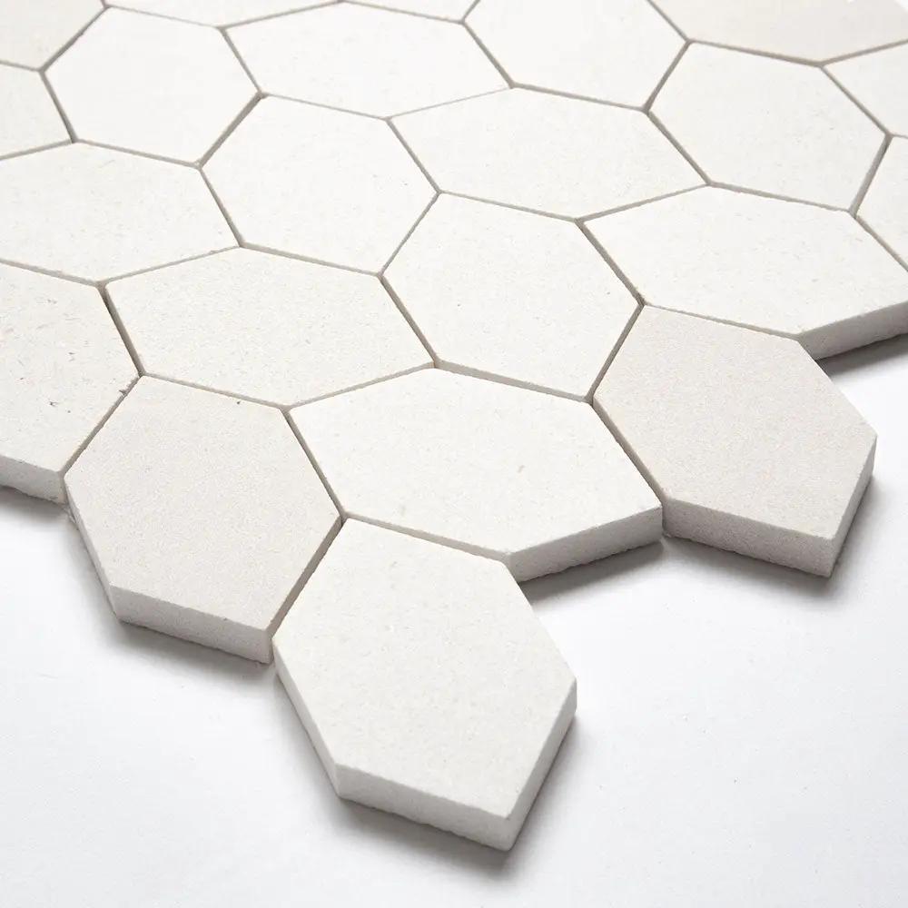Paris Honed Picket Leaf Marble Mosaics 11 13/16x13 9/16