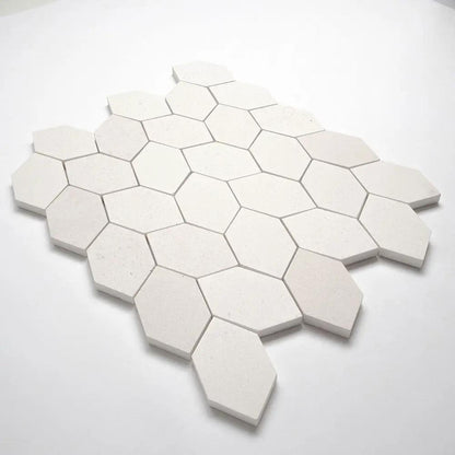 Paris Honed Picket Leaf Marble Mosaics 11 13/16x13 9/16