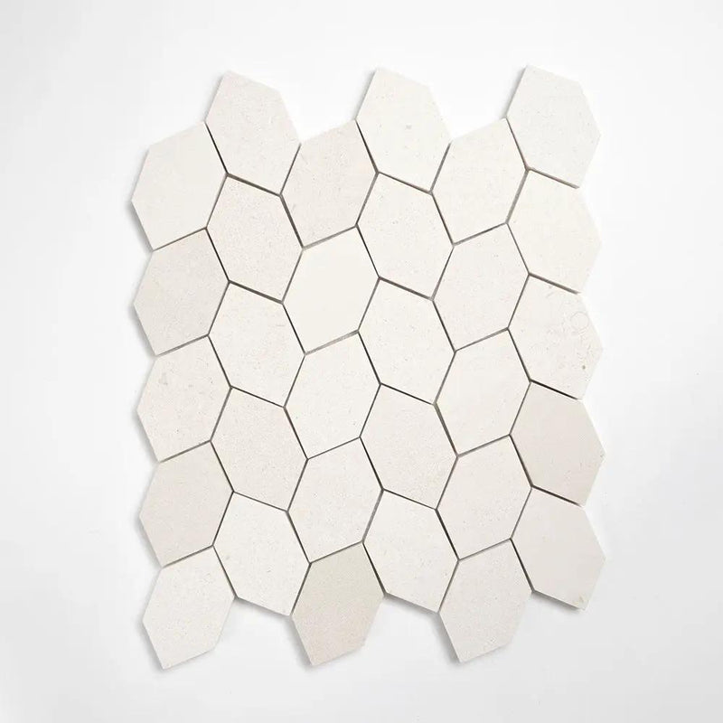 Paris Honed Picket Leaf Marble Mosaics 11 13/16x13 9/16
