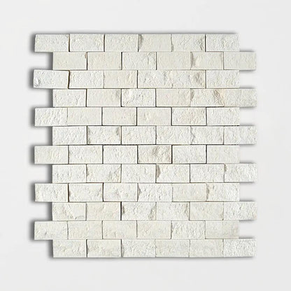 Paris Rock Face 1x2 Limestone Mosaics 12 5/8x12 5/8