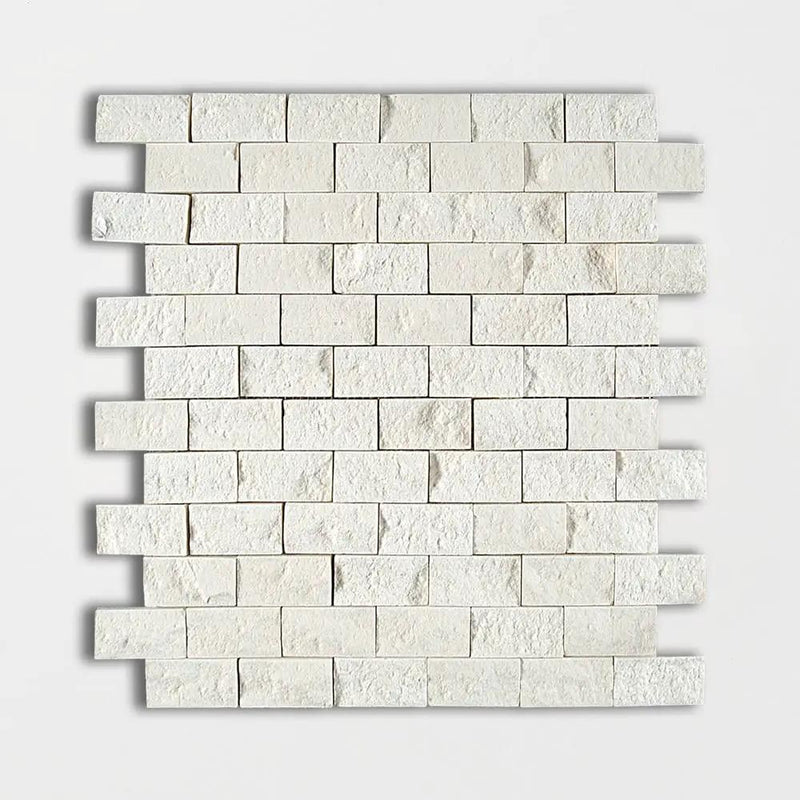 Paris Rock Face 1x2 Limestone Mosaics 12 5/8x12 5/8