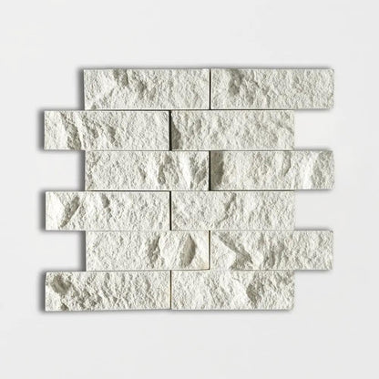 Paris Rock Face 2x6 Limestone Mosaics 12x14