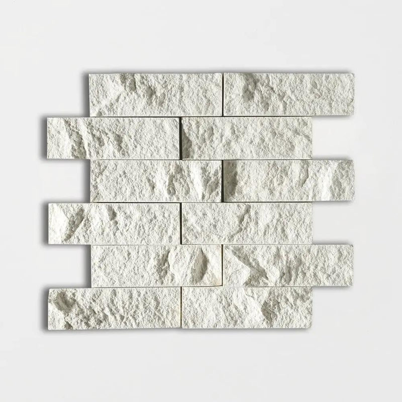 Paris Rock Face 2x6 Limestone Mosaics 12x14