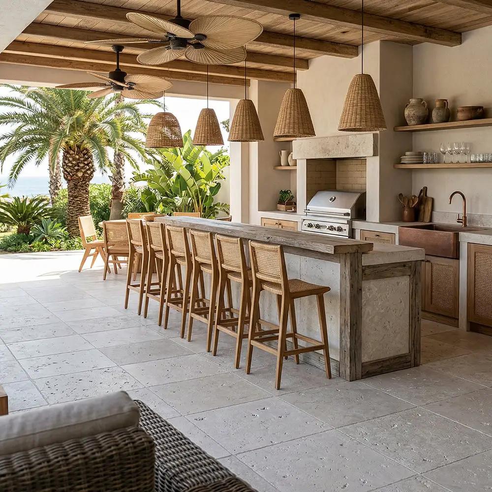 Paris Tumbled Limestone Pavers 24x24