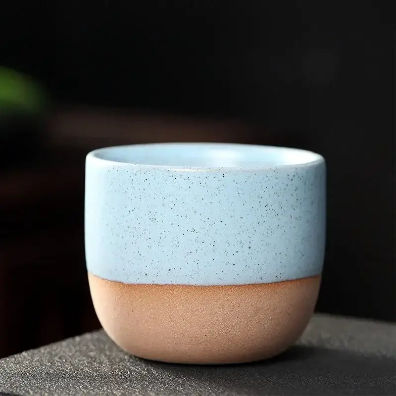 Pastel and terracotta ceramic tea cup set dining room kitchen cups