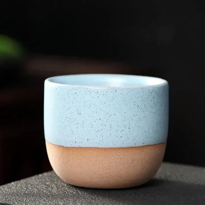 Pastel and terracotta ceramic tea cup set dining room kitchen cups