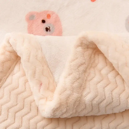 Pastel bear white beibei velvet warmth blanket bedroom fleece throw