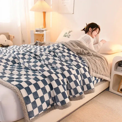 Pastel bear white beibei velvet warmth blanket bedroom fleece throw