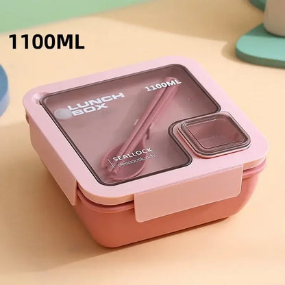 Pastel bento box set with tableware kitchen food container