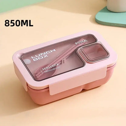 Pastel bento box set with tableware kitchen food container