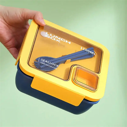Pastel bento box set with tableware kitchen food container