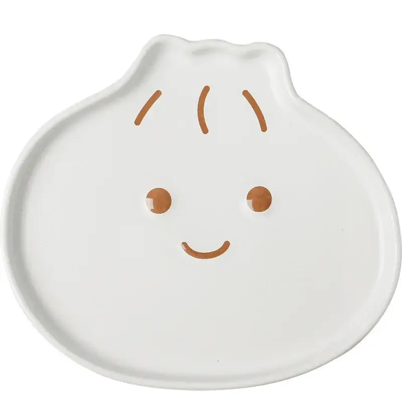 Pastel blue cloud tulip cartoon dog ceramic plate dining room tableware