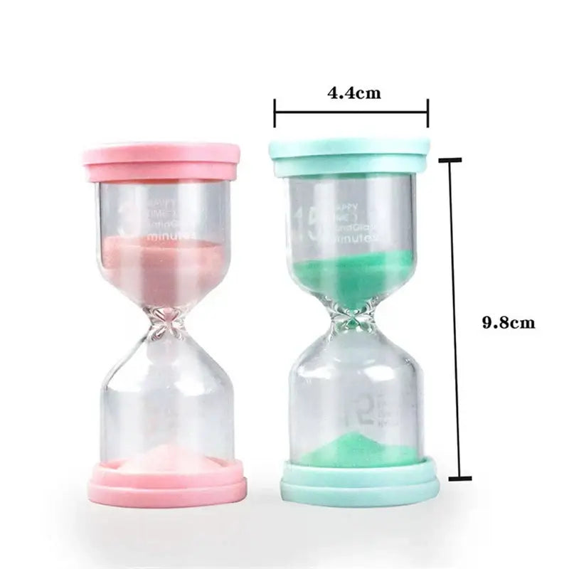 Pastel blue & pink hourglass sand timer set for kids bedroom decor