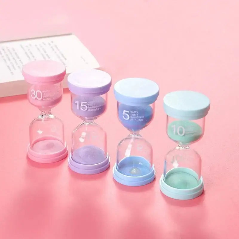 Pastel blue & pink hourglass sand timer set for kids bedroom decor