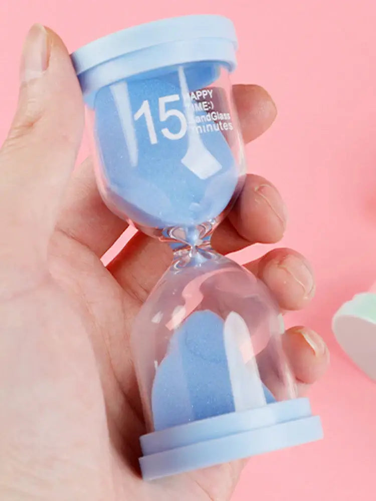 Pastel blue & pink hourglass sand timer set for kids bedroom decor