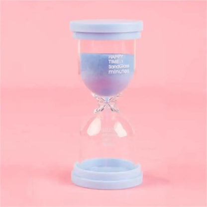 Pastel blue & pink hourglass sand timer set for kids bedroom decor