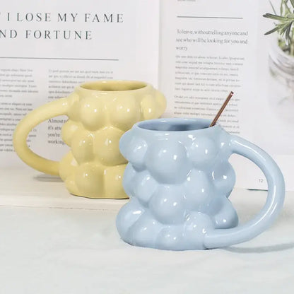 Pastel bubbly grape ceramic mug kitchen milk cup gift