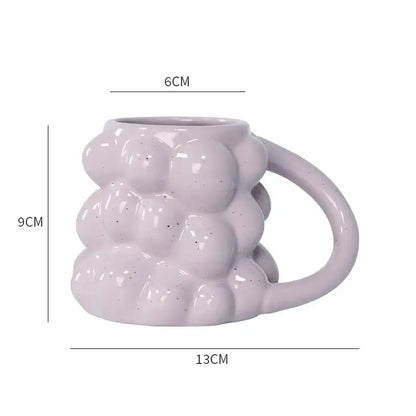 Pastel bubbly grape ceramic mug kitchen milk cup gift