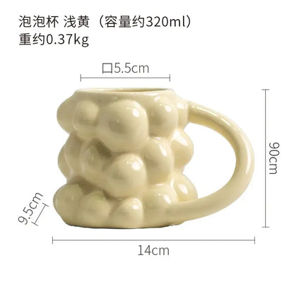Pastel bubbly grape ceramic mug kitchen milk cup gift