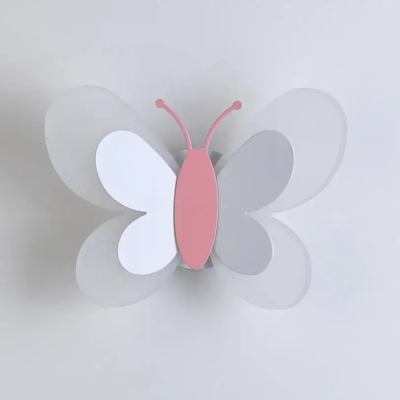 Pastel butterfly girl room lamp creative wall sconce bedroom light
