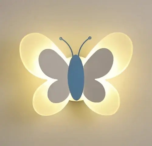 Pastel butterfly girl room lamp creative wall sconce bedroom light