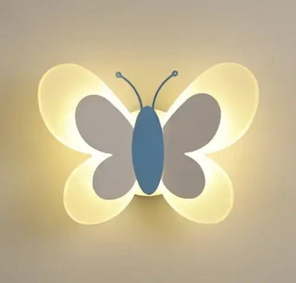 Pastel butterfly girl room lamp creative wall sconce bedroom light