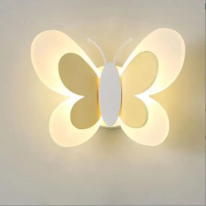 Pastel butterfly girl room lamp creative wall sconce bedroom light
