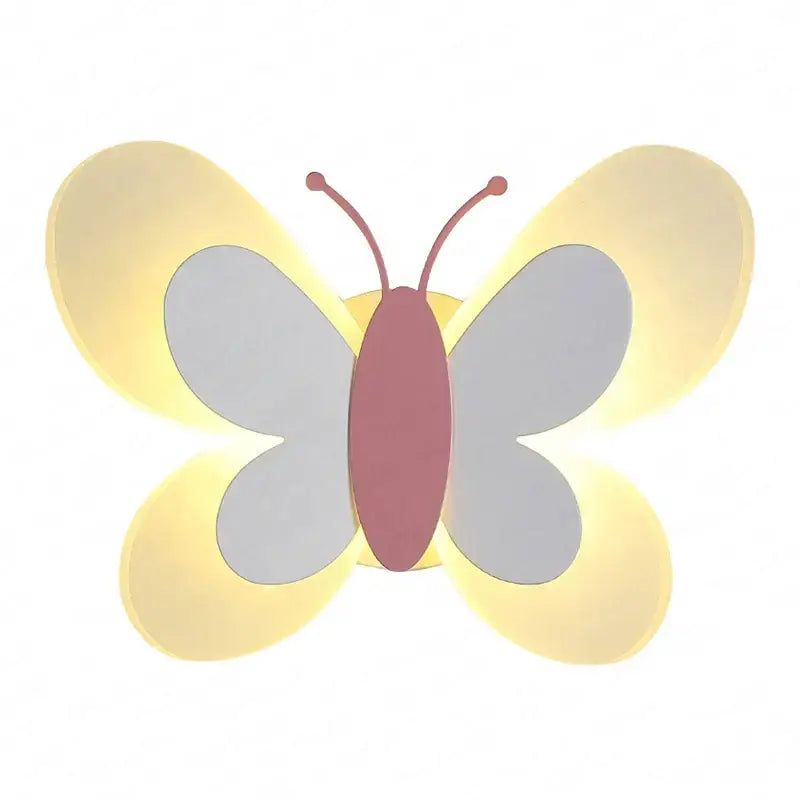 Pastel butterfly girl room lamp creative wall sconce bedroom light