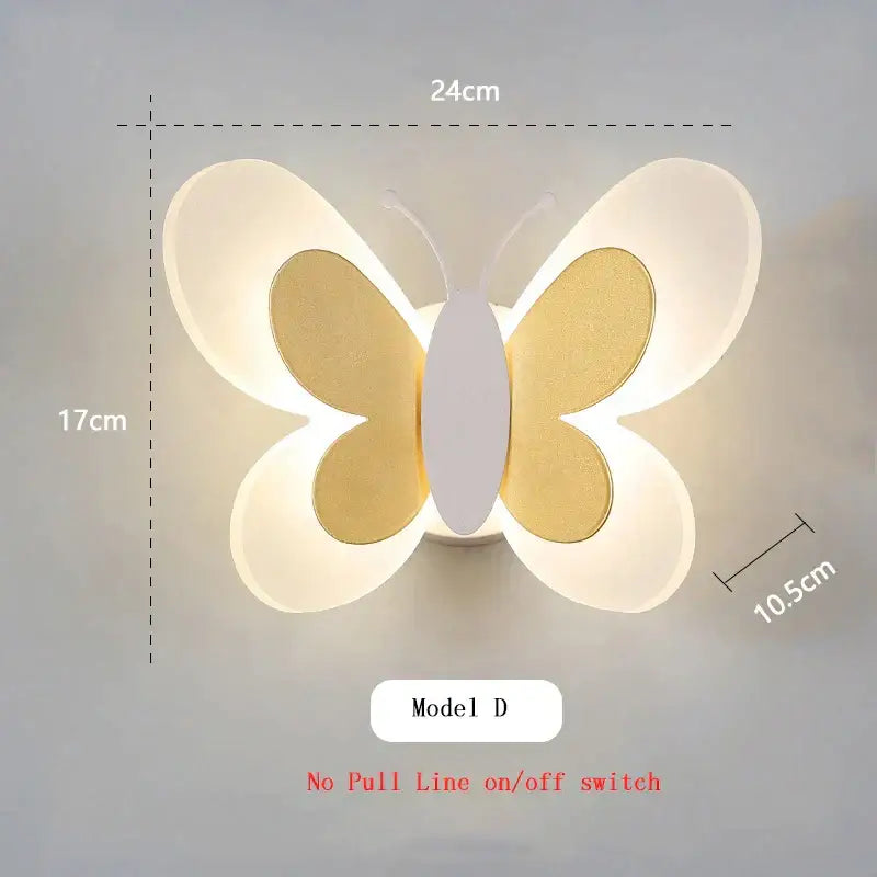 Pastel butterfly wall lamp set for kids bedroom and nursery